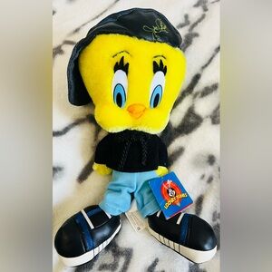 1998 VTG Looney Tunes "Street Cred" Tweety Bird 16” Plush Toy by Warner Bros